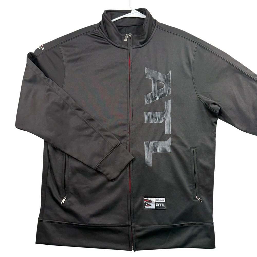 Atlanta Falcons Track Jacket Mens L Black Member Exclusive ATL Full Zip NFL